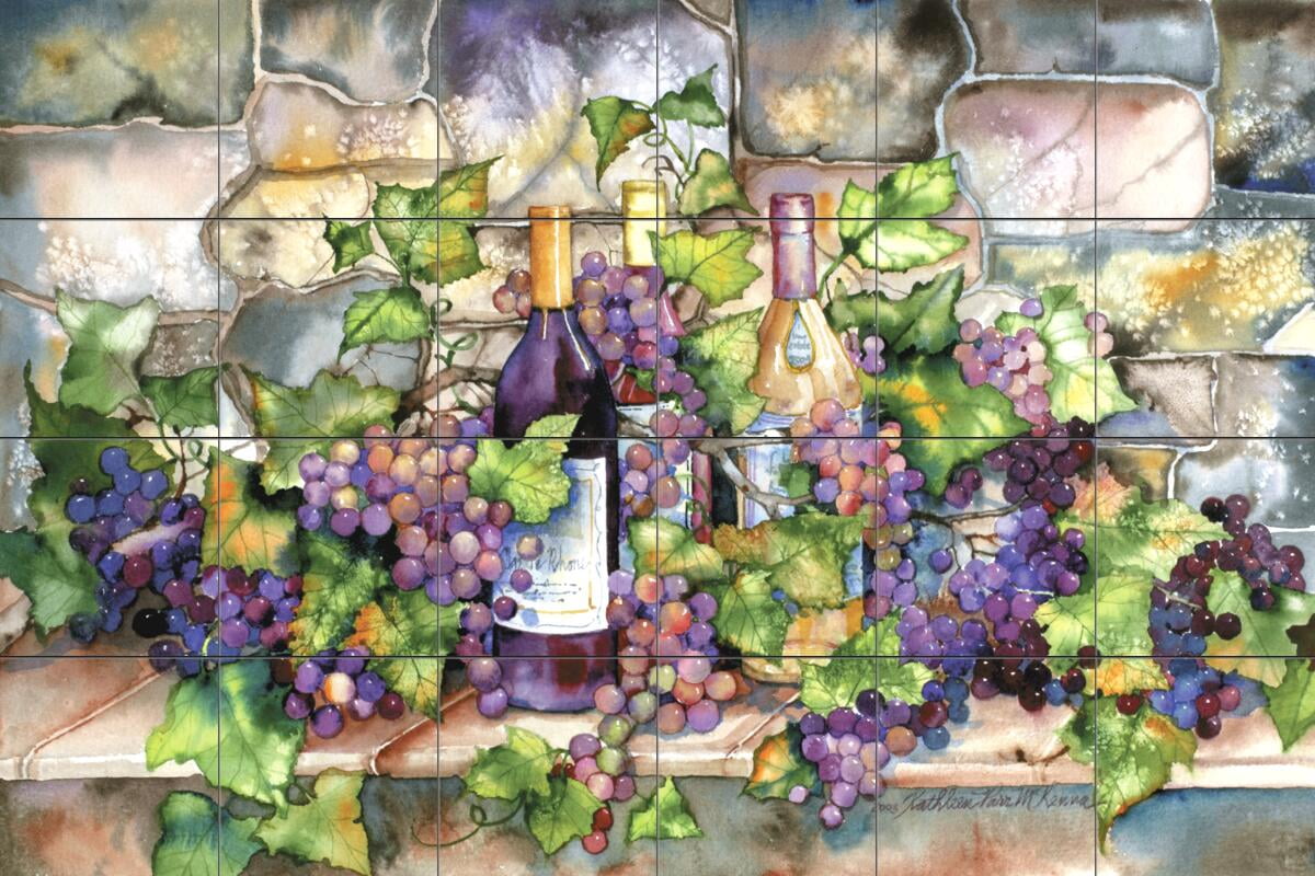 Tile Mural Kitchen Backsplash - Wine Cellar - by Kathleen Parr McKenna ...