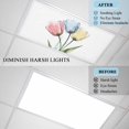 thumbnail image 3 of 3 Pack Tulips Fluorescent Light Covers for Ceiling Lights Colorful Floral Abstract Flowers Spring Summer Magnetic Ceiling Light Covers Overhead Light Filters for Office Classroom Home, 3 of 9