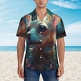 thumbnail image 2 of Balery Cute Flower Chihuahua Puppy Camisas hawaianas de manga corta para hombre, camisas playeras de corte holgado, camisas de vacaciones con botones,X-Large, 2 of 7