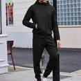 thumbnail image 2 of BXINGOHAI 2 Pieces Sweatsuits For Men Full Zip Up Tracksuits Drawstring Long Sleeve Hoodies Pullover Sweatshirts Elastic Waist Sweatpants 2024 Casual Daily Sets With Pocket Black,M, 2 of 5