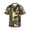 English Springer Spaniel Dog, variant on Keeshonds Men'S 3d Print Casual Button Down Shirts, Novelty Hawaiian Short Sleeves 2xl