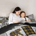 thumbnail image 5 of Erosebridal Rustic Farmhouse Bedding Comforter Sets Retro Buffalo Plaid Bear Deer Wolf Bedding Set Full Cabin Lodge Comforter Set Hunting Woodland Animal Wildlife Quilt Set Black Yellow Grey, 5 of 7