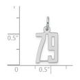 thumbnail image 3 of Sterling Silver 79 Pendant Necklace, Unisex Bold Number Charm with Modern Minimal Design for Birth Year Anniversary Sports or Milestone Jewelry, 3 of 6