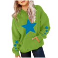 thumbnail image 3 of Bnwani Teen Girls Hoodies Crew Neck Long Sleeve Pockets Short Sweatshirt Stars Graphic Printed Tops Pullover, 3 of 4