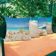 thumbnail image 6 of Coastal Beach Pillow Covers 18x18 Set of 4 Outdoor Waterproof Throw Pillow Covers Starfish Seashells Summer Decorations Cushion Case for Garden Patio Furniture (Beach), 6 of 6