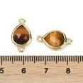 thumbnail image 3 of Natural Tiger Eye Faceted Connector Charms Rack Plating Brass Teardrop Links Golden 16.5x9.5x4mm Hole: 1.4mm Tiger Eye, 3 of 3