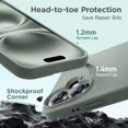 thumbnail image 5 of Designed for iPhone 16 Plus Case, Silicone Ultra Slim Shockproof Protective Phone Case with [Soft Anti-Scratch Microfiber Lining], 6.7 inch, Calke Green, 5 of 10