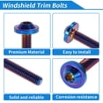 thumbnail image 4 of Tornillos de parabrisas Unique Bargains para Harley Touring FLTRX Road Glide 2015-2023 4 tornillos 4 arandelas aleación de titanio azul, 4 of 6