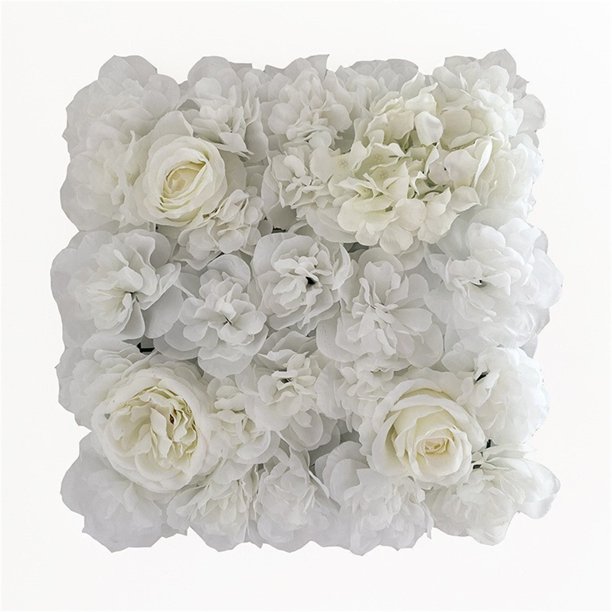Decoración de pared con rosas de seda artificiales para bodas, 35 x 35 cm, juego de 4 paneles para fondo de fotos de fiesta de despedida de soltera Yulucky