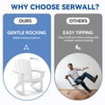 thumbnail image 5 of SERWALL Rocking Adirondack Chair, HDPE Outdoor Rocking Chair, All Weather Porch Rocking Chair for Patio, White, 5 of 8