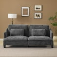 thumbnail image 6 of Ktaxon 84" Sofa, Linen Fabric Deep Seat Couch with Lumbar Pillows, Oversized Loveseat for Small Spaces, Living Room Black, 6 of 8