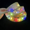 thumbnail image 3 of Christmas Ribbon with Lights Christmas Tree Accessories Battery Operated Indoor String Lights Decoration for Christmas New Year (silver RGB,10M), 3 of 7