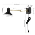 thumbnail image 4 of JONATHAN Y Hygge 16" Swing Arm 1-Light Modern Midcentury Iron USB Charging Port LED Sconce, Black/Brass Gold, 4 of 9