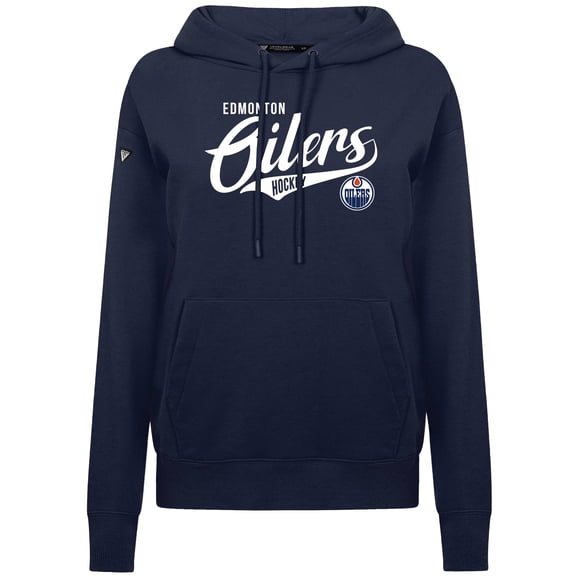 Women's Levelwear  Navy Edmonton Oilers Adorn Glide Pullover Hoodie
