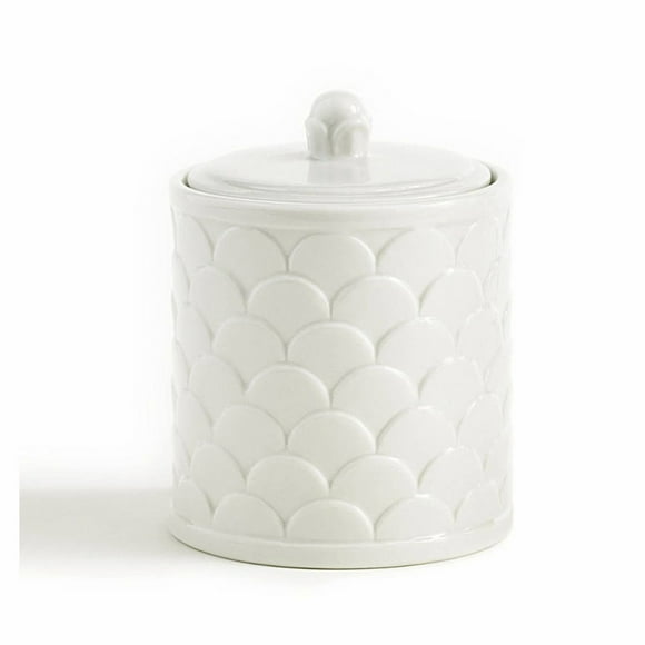 Pot en Porcelaine Embossée - Solution de Rangement de Bain Luxe par Scala Accessories