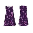 thumbnail image 3 of Bixox Robe Sans Manches à Imprimé Flocons de Neige Violette pour Femmes avec Poches, Robe Décontractée Longueur Genou pour l'Été-Moyen, 3 of 7