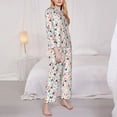 thumbnail image 3 of Pofeuu Scandinavian Alphabet1 Print Womens Pajamas Set Long Sleeve Sleepwear Button Down Nightwear Soft Pj Lounge Sets Button Down Pajamas Women-XX-Large, 3 of 7