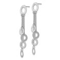 thumbnail image 2 of Sterling Silver Rhodium Brushed & Polished Post Dangle Earrings, 2 of 4