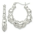 thumbnail image 1 of 925 Sterling Silver Heart Hoop Earrings Love, 1 of 5