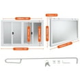 thumbnail image 7 of KFFKFF 60"L x 36"W Concession Window for Food Truck Service Awning Aluminum Alloy Concession Stand Serving Window Door with 4 Horizontal Sliding Screen Windows & Awning Door & Drag Hook, 7 of 7