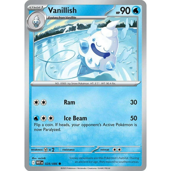 Pokemon White Flare Common Vanillish #28