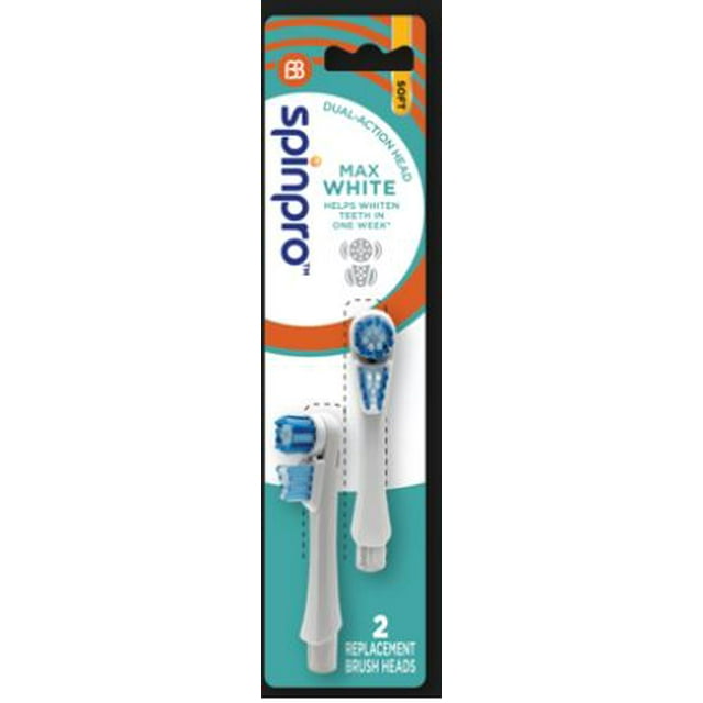 TÊTES DE REMPLACEMENT SPINPRO MAX WHITE ADULTE - Souple