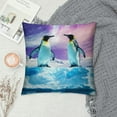 thumbnail image 2 of Patifu   Penguin Throw Pillow Cases   Kawaii Animals Wildlife Pillow Cases, Cute Antarctica Printed Kids Boys Reversible Cushion Cases, White Purple South Decorative Pillow Cases 20x20in, 2 of 5