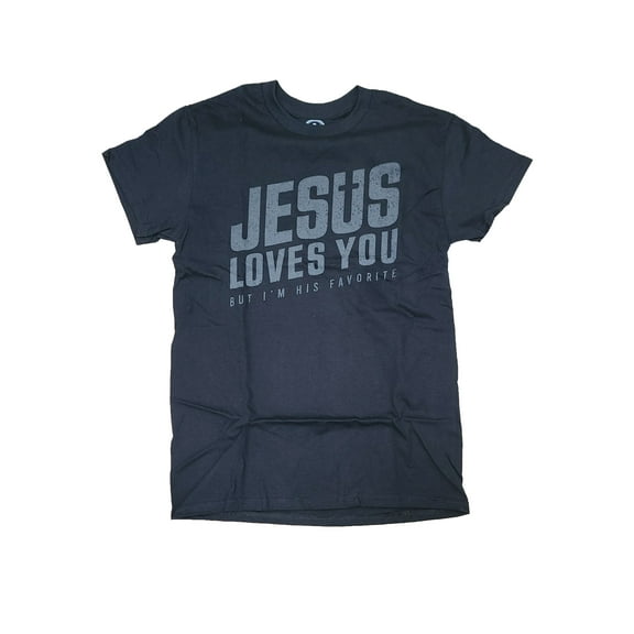 Men's Jesus Loves You But I'm His Favorite Black Graphic T-Shirt - Small