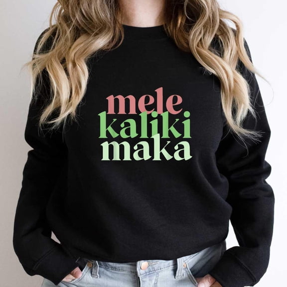 Mele Kalikimaka Retro Christmas Funny Modern Hawaiian Holiday Graphic SW16446 Unisex Sweatshirt, Up to Size 5XL