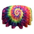 thumbnail image 4 of Colorful Tie Dye Pattern Round Tablecloth 60"x60",Wrinkle Wipeable Table Cloth for Kitchen Dining Room Picnic Patio Party, 4 of 6