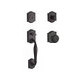 thumbnail image 2 of Baldwin SC.WESXROU.TAR.049 Single Cylinder Westcliff Handleset Round Knob & Traditional Arch Rose, Matte Brass & Black, 2 of 2