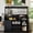 Black, variant on TROPOW 47" Farmhouse Coffee Bar Cabinet with Wine Rack, Buffet Cabinet with Power Outlet, Goblet Holder, Kitchen Hutch Storage Sideboard with Adjustable Shelves for Dining Room Kitchen