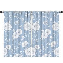Blackout Kids Curtains,Blue Pioneer Flower Childrens Insulated Curtains Set Of 2,Bedroom Essentials,Toddler Room Decor 52x84in(132x213cm)