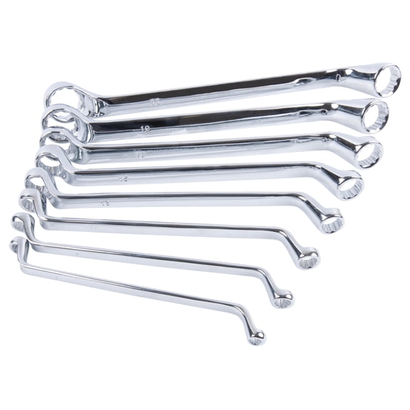 Performance Tool W1086 8Pc Offset Metric Box Wrench Set - Heavy-Duty Chrome Vanadium Steel Construction for Efficient Mechanics and DIY Enthusiasts