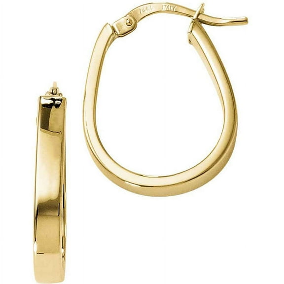 Primal Gold 10 Karat Yellow Gold U-shape Hoop Earrings