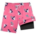 thumbnail image 2 of JIAYUE Boys Summer Swim Trunks With Compression Liner Drawstring Pockets Tropical Animal Graphic Prints Swimsuit For Beach Kids Comfortable Breathable Swimming Shorts, 2 of 4