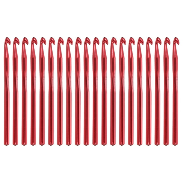 REGALWOVEN 20Pcs Aguja de Crochet de Aluminio 8mm Agujas de Tejer para Manualidades de Hilo Rojo