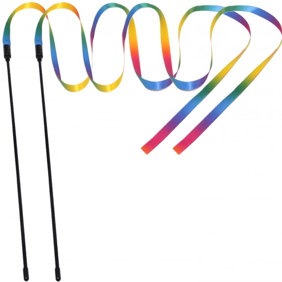 BESTSKY Interactive Cat Toys Teaser Rainbow Wand String - 1 Pack