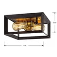 thumbnail image 2 of Home Decorators Collection Walden Forge 2-Light Black Frame Flush Mount Ceiling Light with Antique Brass Sockets, 2 of 2