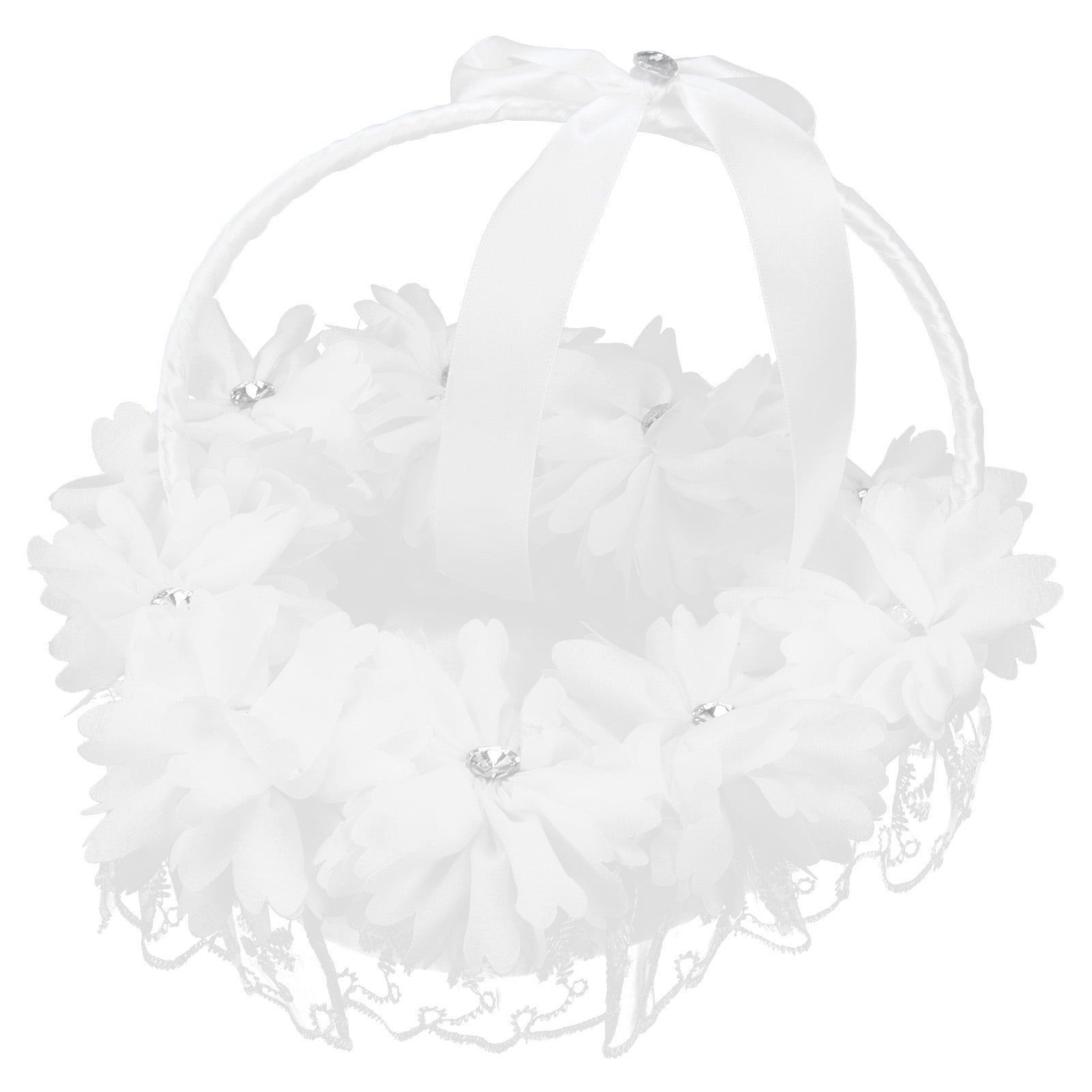 Flower Basket, Lace Beautiful White Wedding Decoration  For Home For Flower Basket Decoration For Wedding Props For Wedding