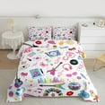 thumbnail image 2 of Manfei Chic Disco Ball Queen Comforter Set,Girls Music Guitar Bedding Sets,Pink Bowtie Bow Knot Bedding Comforter Set For Kids Teens,Super Cozy Room Decor Reversible,3pcs, 2 of 8