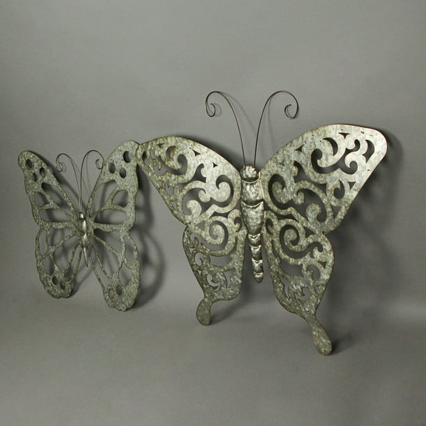 Large Metal Butterfly Wall Art Set of 3 -   Metal butterfly wall art, Butterfly  wall art, Butterfly wall decor