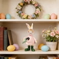thumbnail image 5 of Easter Bunny Figurines, Resin Spring Rabbit Decor, Smiling Bunny Ornament for Tabletop, Cute Centerpiece for Home, Shelf, 5 of 7