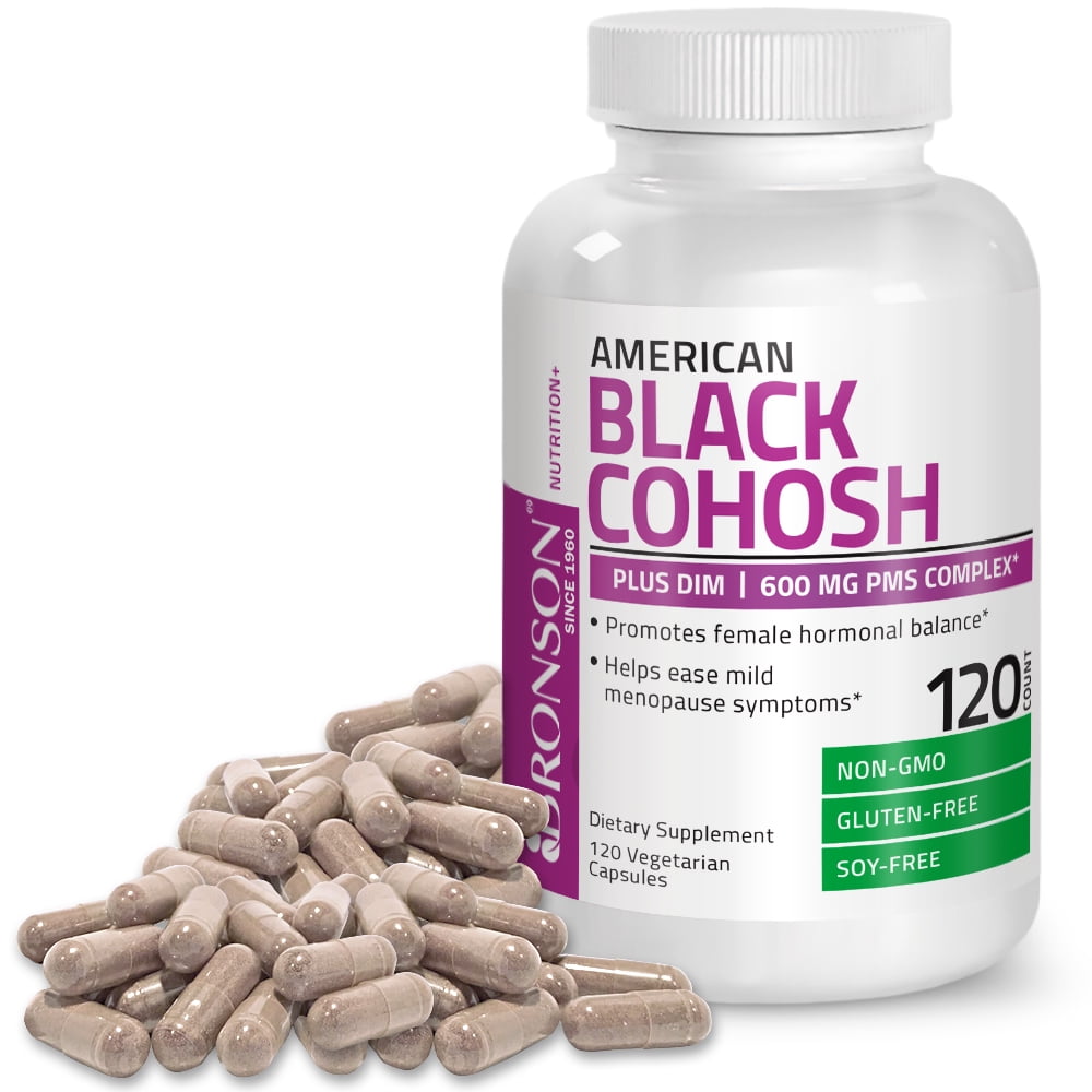 Bronson American Black Cohosh Plus DIM 600 mg PMS Complex for