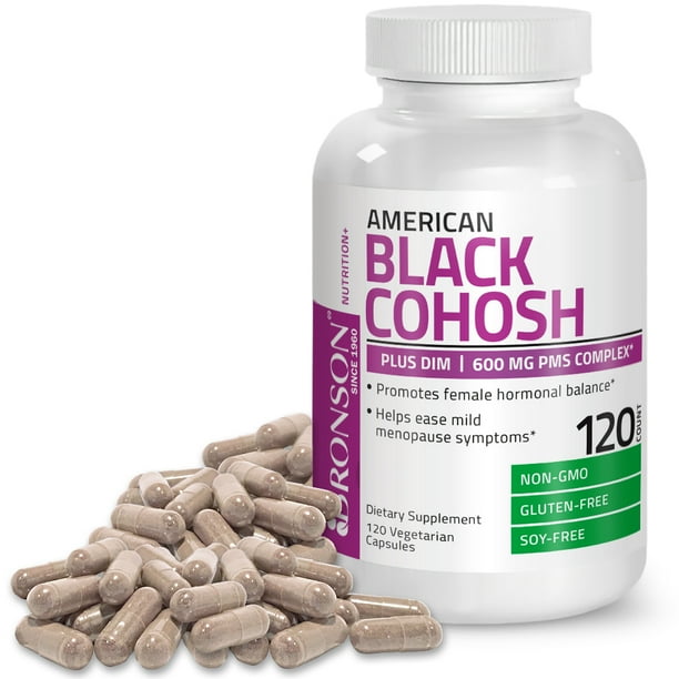 Bronson American Black Cohosh Plus DIM 600 mg PMS Complex for