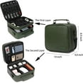 thumbnail image 3 of Electronics Travel Organizer, Large Electronic Accessories Cable Case with Adjustable Dividers, Waterproof Tech Storage Bag Gifts with Double Layers for Cord, Charger, Power Bank - Olive Green, 3 of 4