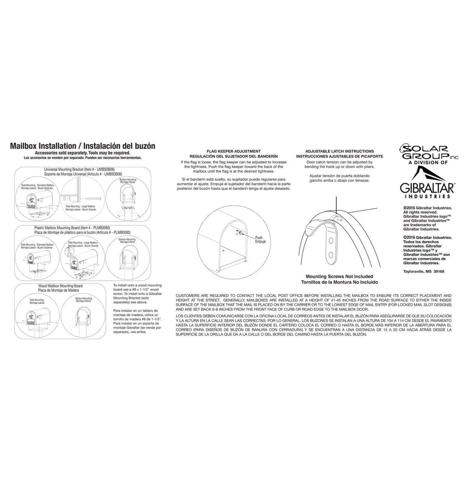 Medium Capacity Galvanized Steel White, Post-Mount Mailbox, E1100W00