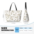 thumbnail image 4 of Pofeuu Vintage Stylized White Color Print Beach Bag,Waterproof Sandproof Beach Tote Bag, Large Capacity Foldable Beach Bags for Women, 4 of 7