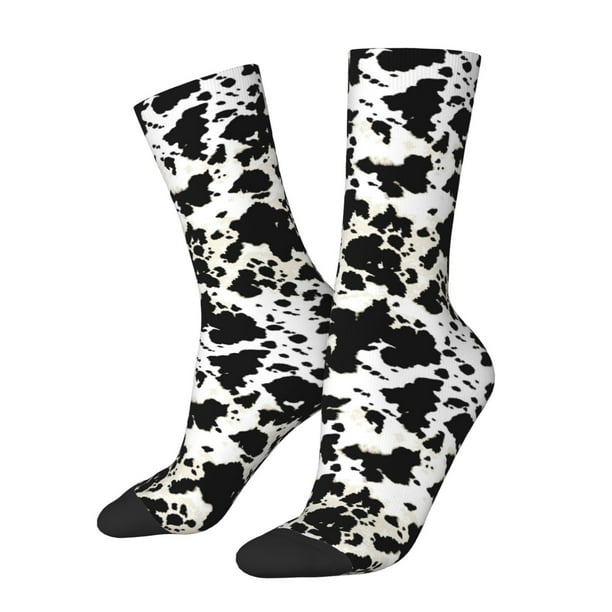 Balery Cow Skin 1 Calcetas Largas con Estampado para Hombre y Mujer – Suaves y Transpirables, Talla Única (US 5-11)
