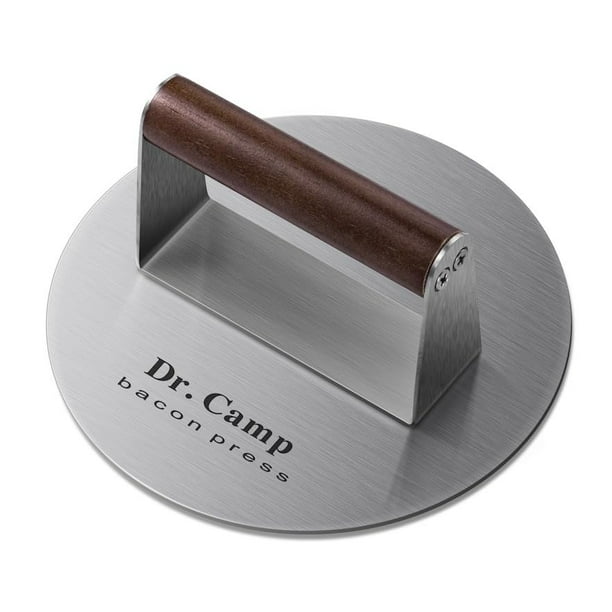 Prensa para Hamburguesas Dr.Camp 18 cm Acero Inoxidable con Mango de Madera